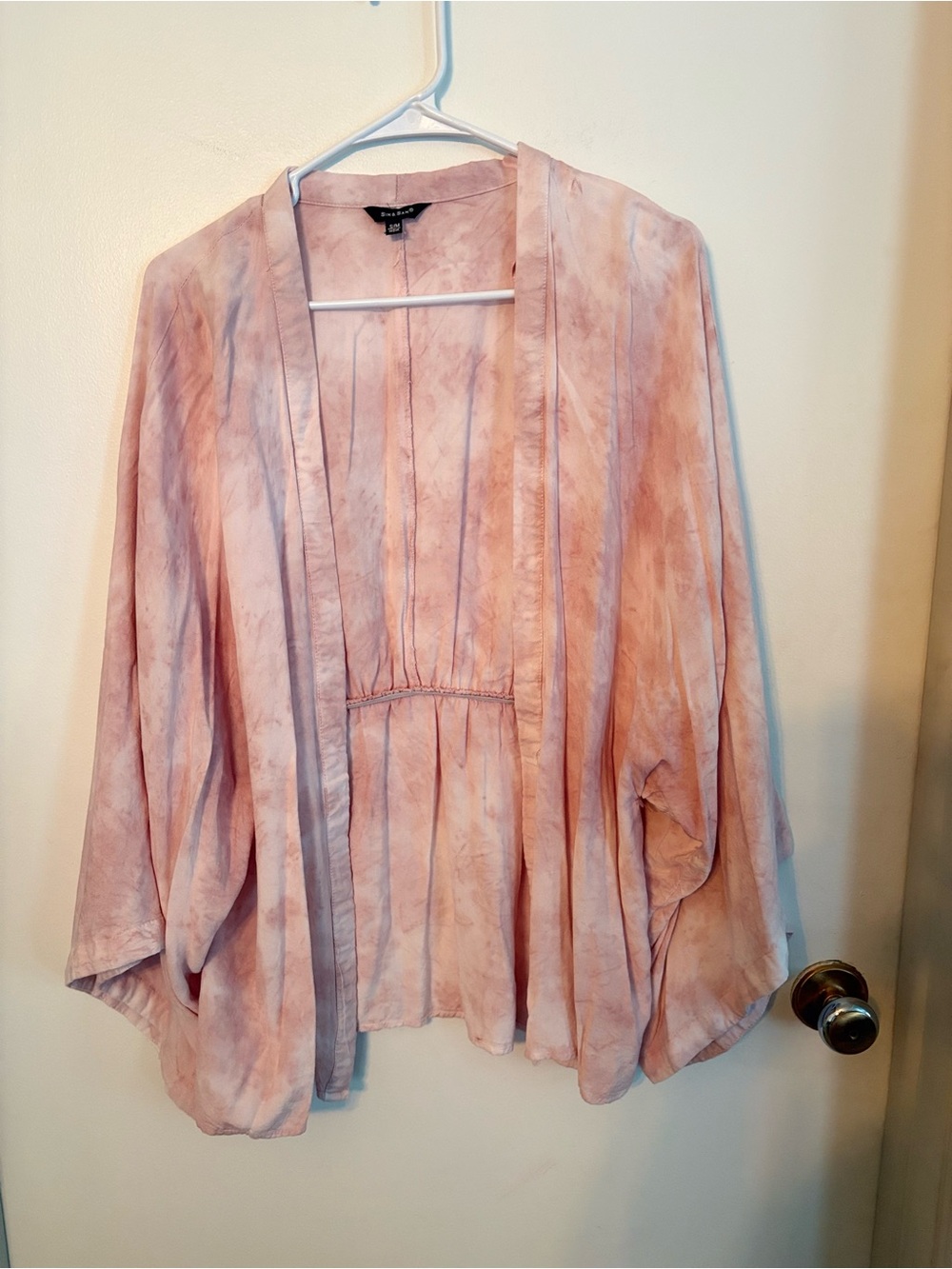 Sim & Sam size s/m Light Pink Tie-Dye Open Front Women's Kimono Jacket